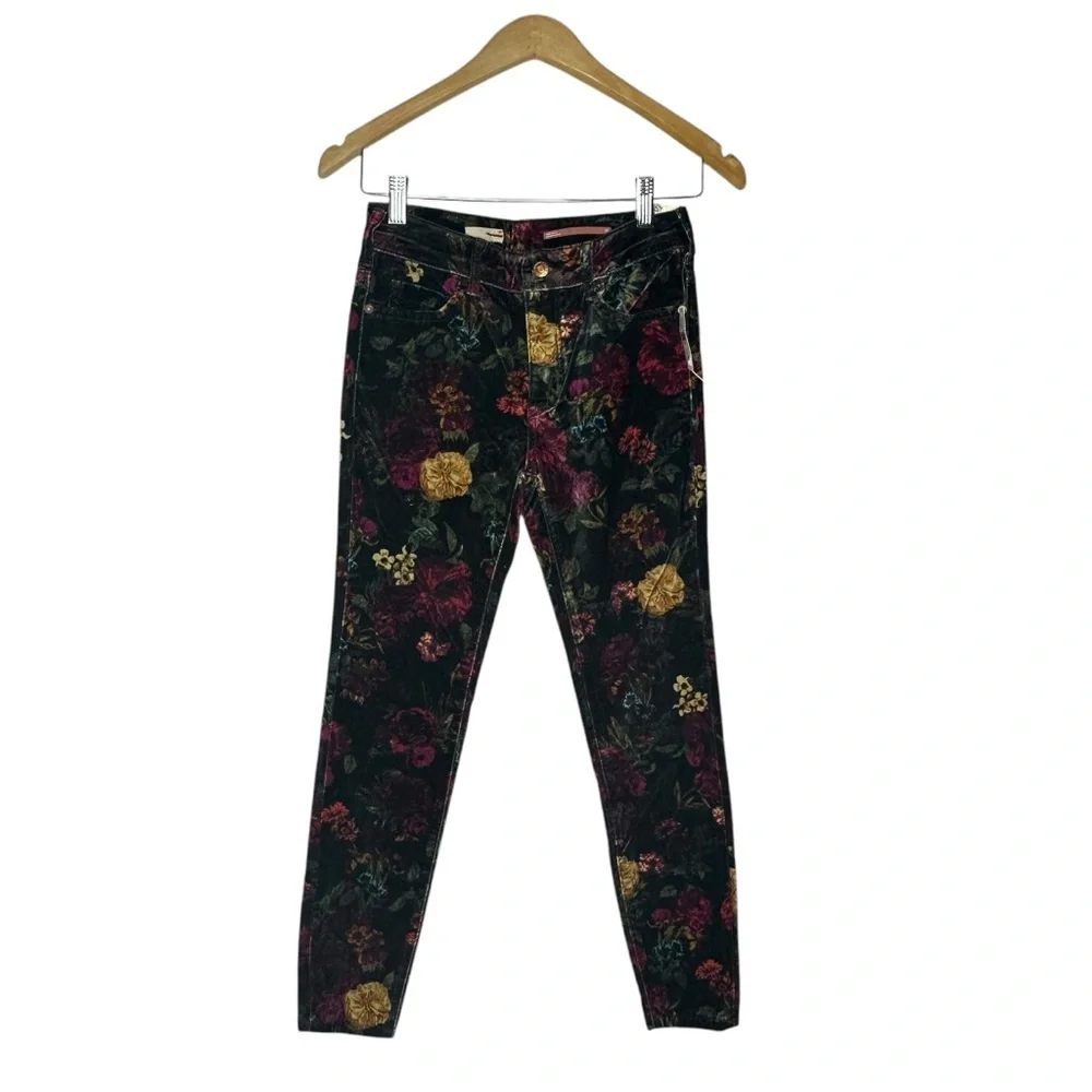 NWT Anthropologie Pilcro Velvet Floral Stretch Jeans 25 - Picture 8 of 16